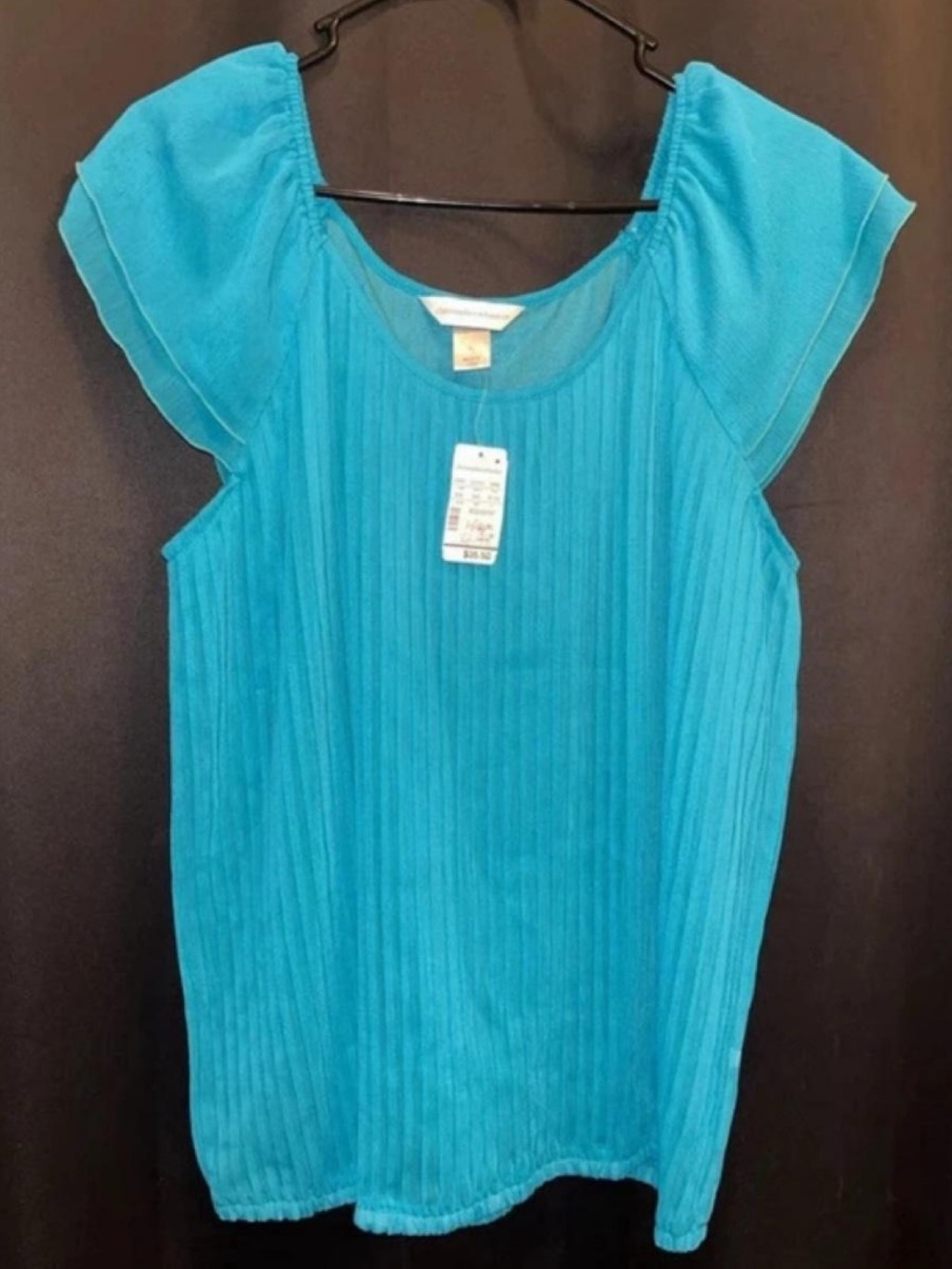 Christopher & Banks Turquoise Flutter Sleeve Tank Top